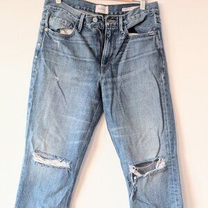 Frame Le Piper Distressed Cropped Straight Leg Jean sz 29